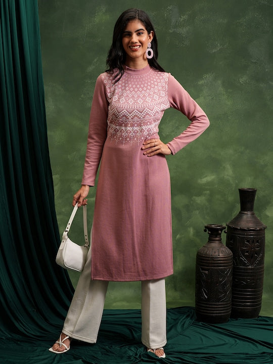 Vishudh Women Winter Ethnic Motifs Kurta