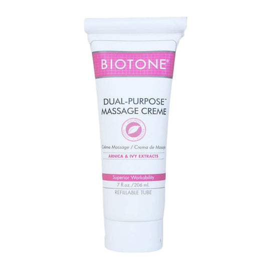 BIOTONE Dual-Purpose Massage Crème with Arnica and Ivy Extracts, Pure Ingredients, Effortless Glide, Luxurious Feel, More Workability, Less Reapplications