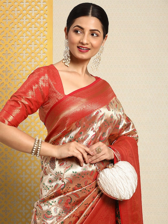 House of Pataudi Ethnic Motifs Zari Saree