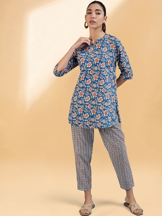 All about you Printed Round Neck Tunic & Trouser