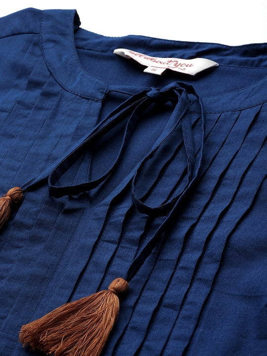 All about you Tie-Up Neck Pure Cotton A-Line Dress