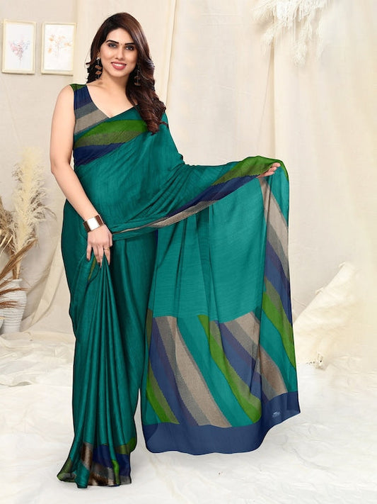 Kalini Striped Poly Chiffon Saree