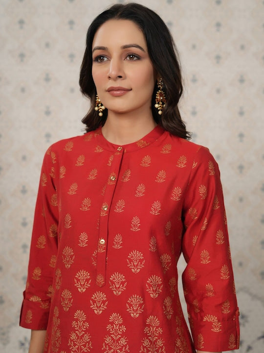 House of Pataudi Ethnic Motifs Printed Straight Kurta
