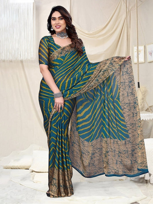 Fabmora Leheriya Printed Saree