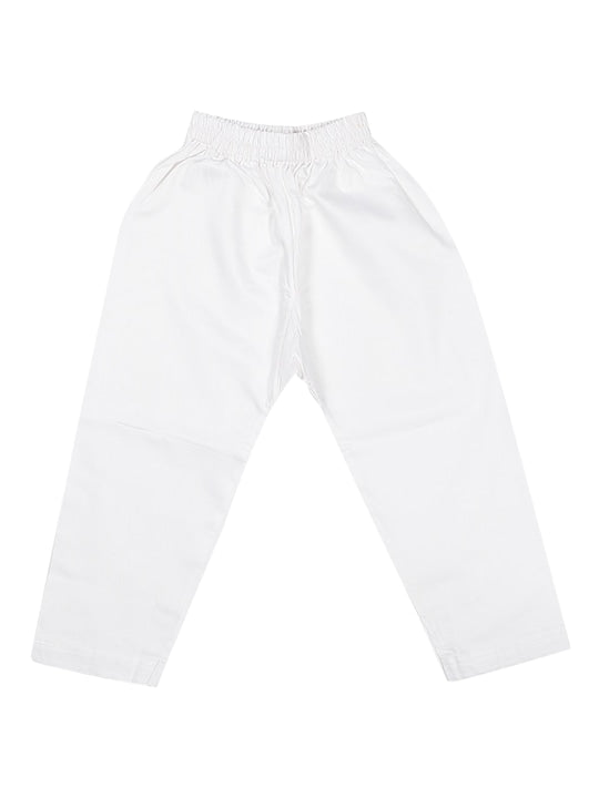 Vastramay Sishu Boys Grey and White Pure Cotton Kurta with Pyjama