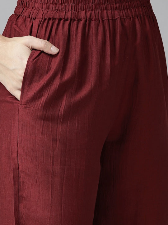 Yufta Women Embroidered Sequinned Kurta with Trousers & Dupatta