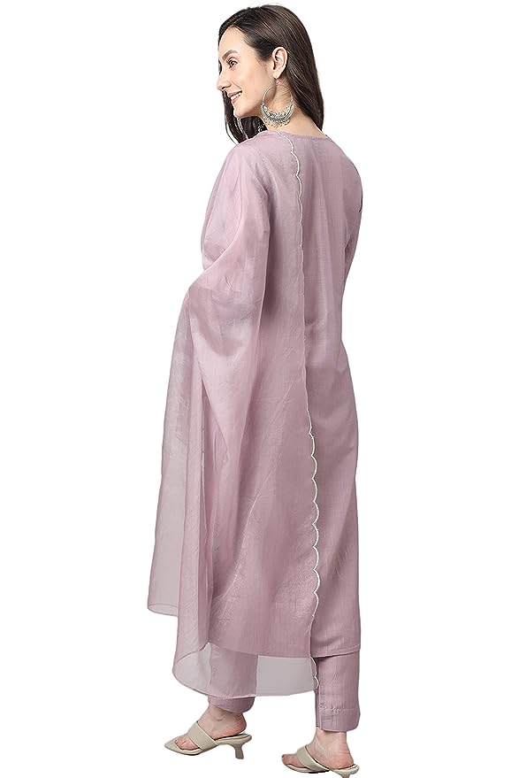 Janasya Women Polyester Kurta Pant With Dupatta