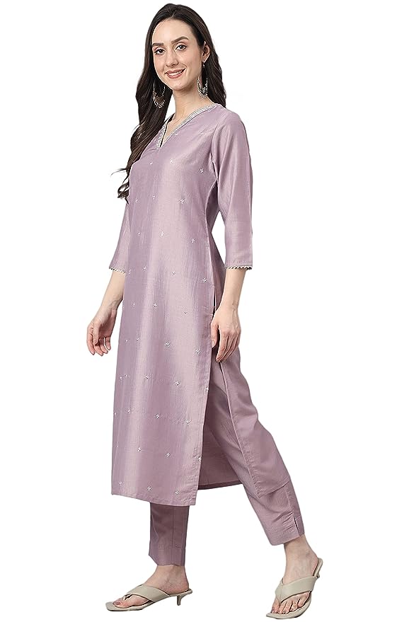 Janasya Women Polyester Kurta Pant With Dupatta