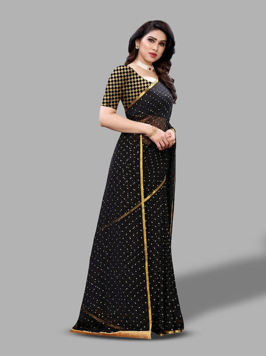 Fabmora Polka Dot Printed Saree