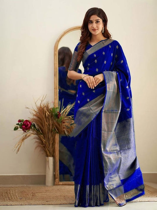 Anjaneya Sarees Woven Design Ethnic Motifs Zari Banarasi Saree