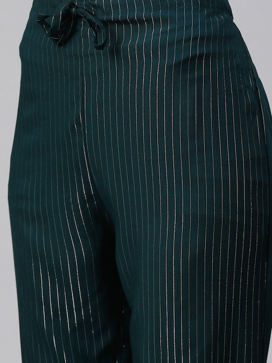 Readiprint Fashions Embroidered Pleated Sequinned Kurta with Trousers & Dupatta