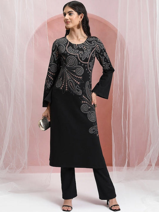 Vishudh Ethnic Motifs Printed Flared Sleeves Kurta