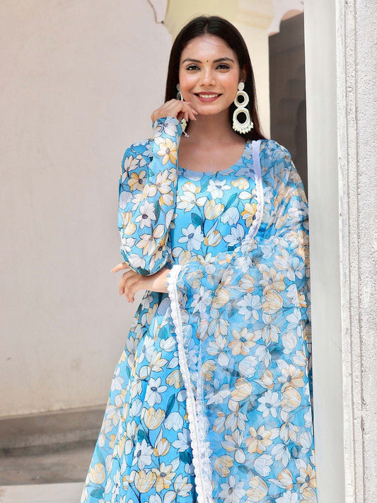 ONEWE INDIA Kamla Suit Set (Set of 3) - Blue