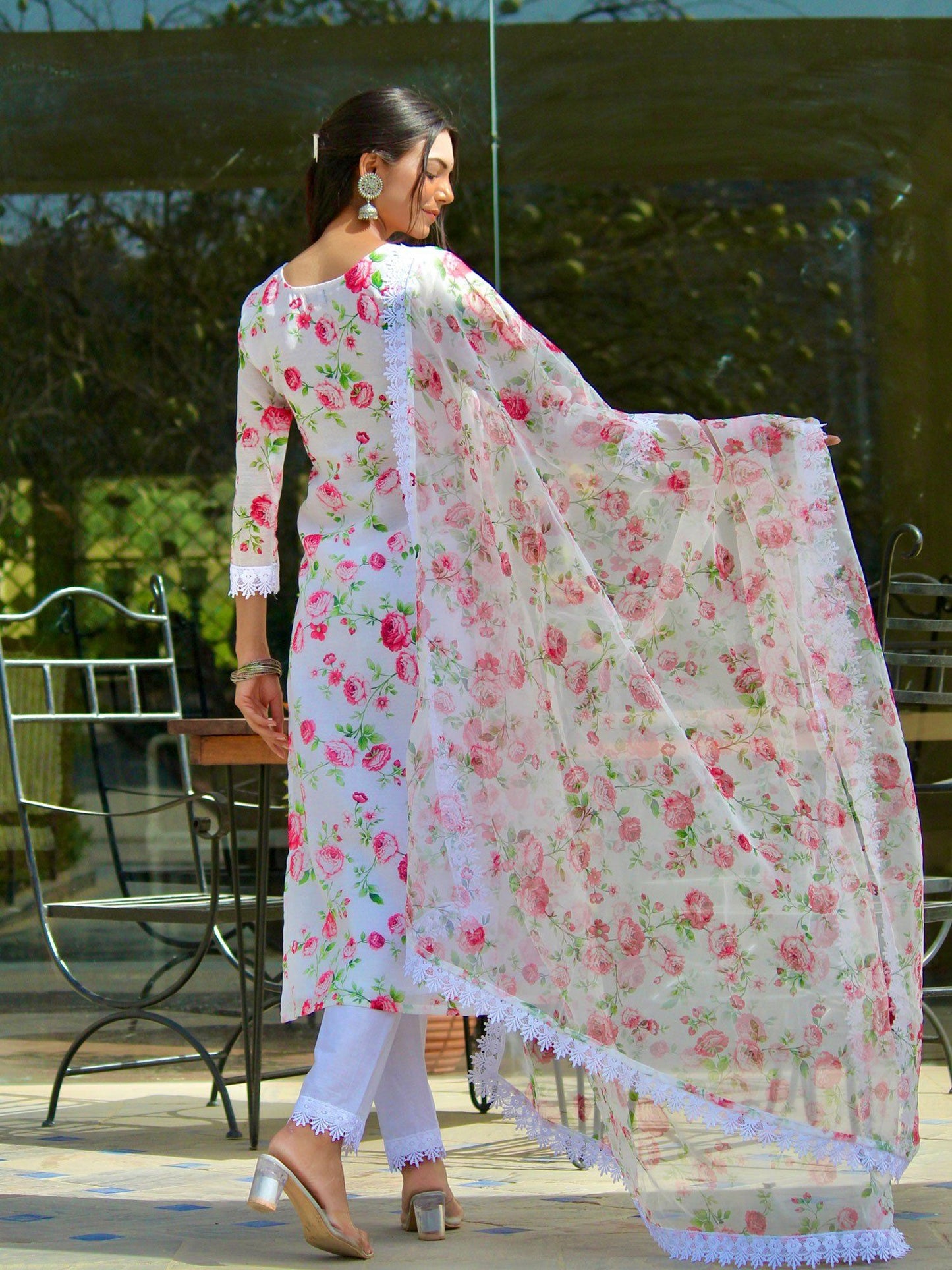 ONEWE INDIA Gulaabi Suit Set (Set of 3) - Off White