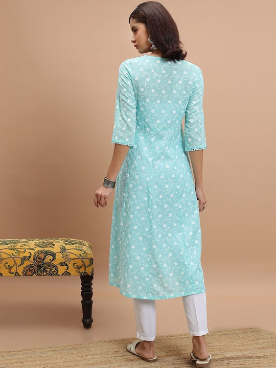 Vishudh Floral Embroidered Anarkali Kurta