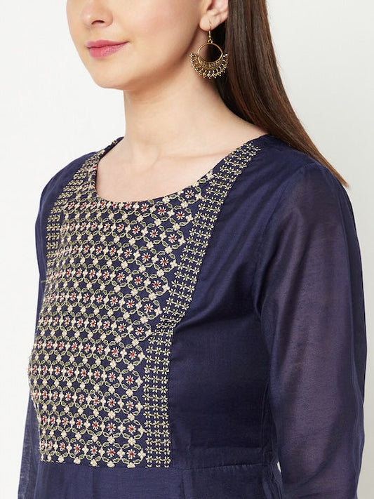 IMARA Embroidered Regular Kurta with Trousers & Dupatta