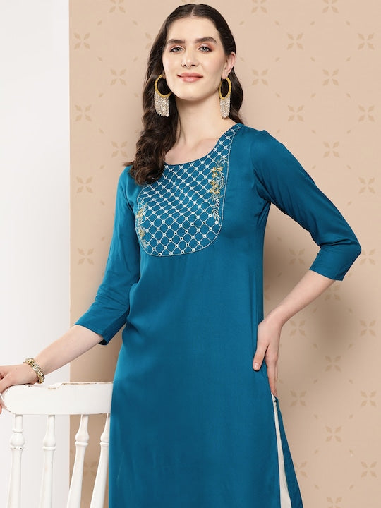 Yufta Women Yoke Design Chikankari Kurta