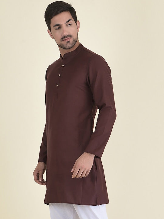 Deyaan Men Brown Solid Kurta