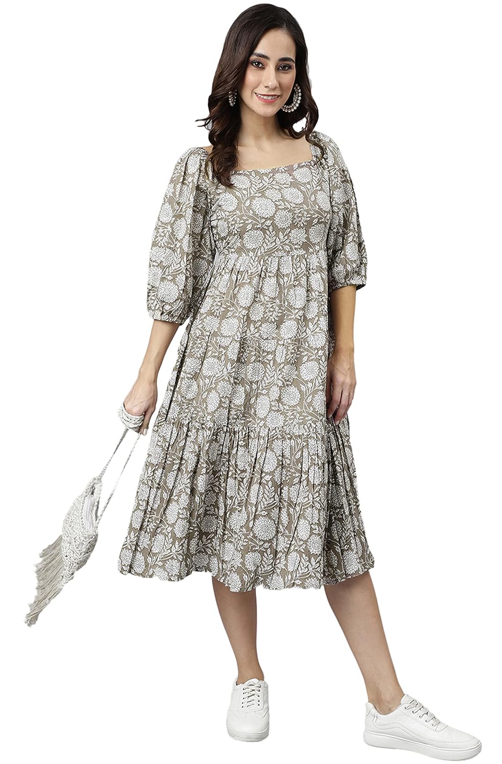 Janasya Women Knee Length Dress