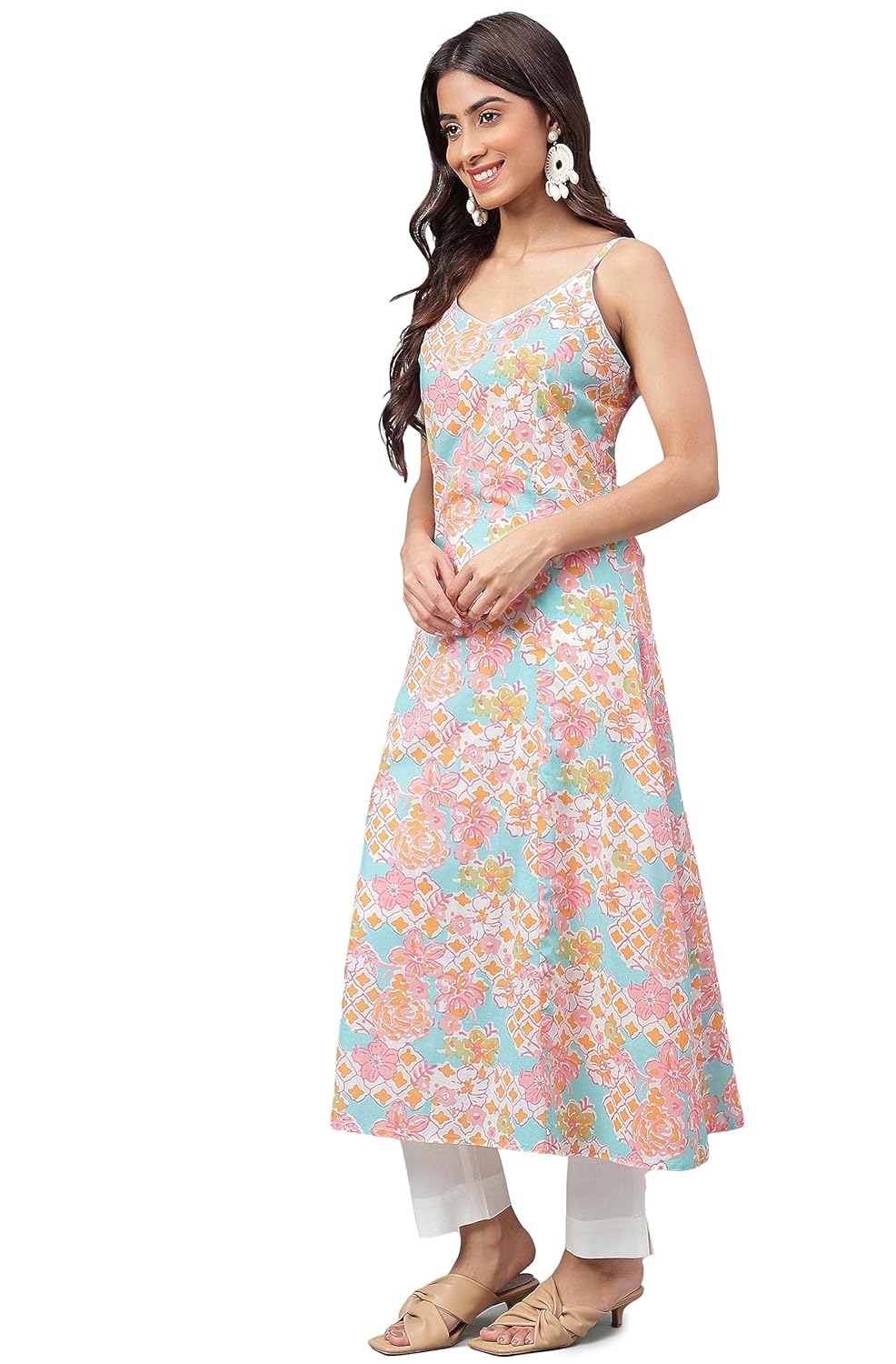 Janasya Women's Multicolor Cotton Floral Printed Kurta with Pant and Dupatta