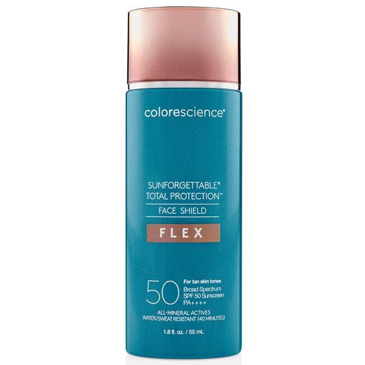 Colorescience 50 to 70 SPF Total Protection Face Shield Flex SPF 50, Zinc Oxide Formula, Tan, 1.8 fl. oz.