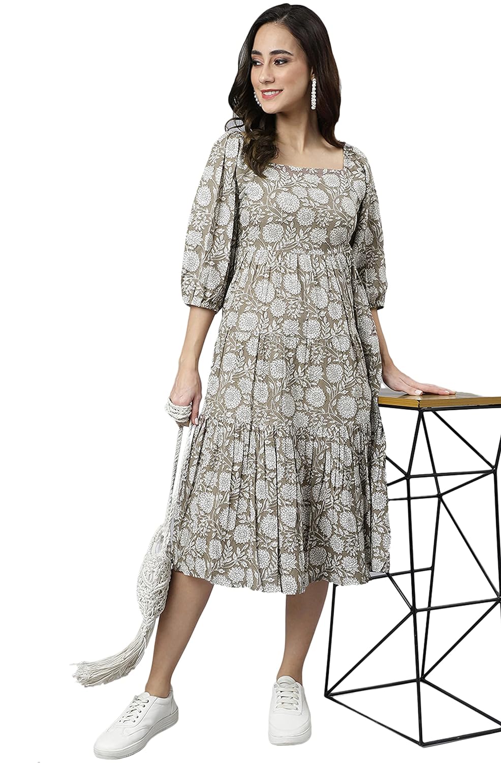 Janasya Women Knee Length Dress