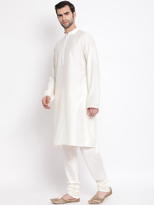 Vastramay Men Off White Kurta with Pyjamas