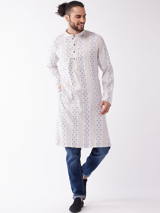 Vastramay Men Multicoloured Geometric Kurta