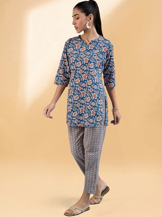 All about you Printed Round Neck Tunic & Trouser