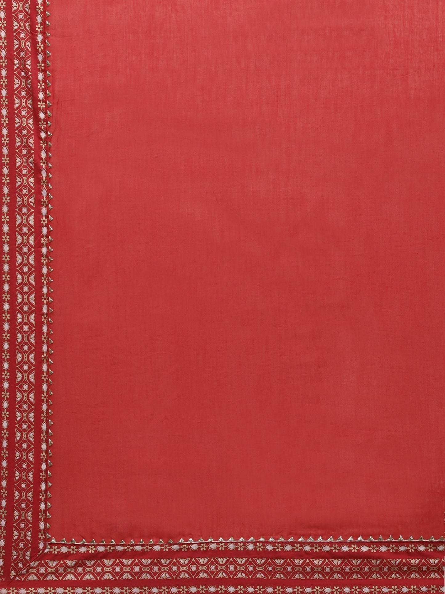 ISHIN Women's Red Embroidered Gota Patti Anarkali Kurta with Palazzo and Dupatta (Set of 3)