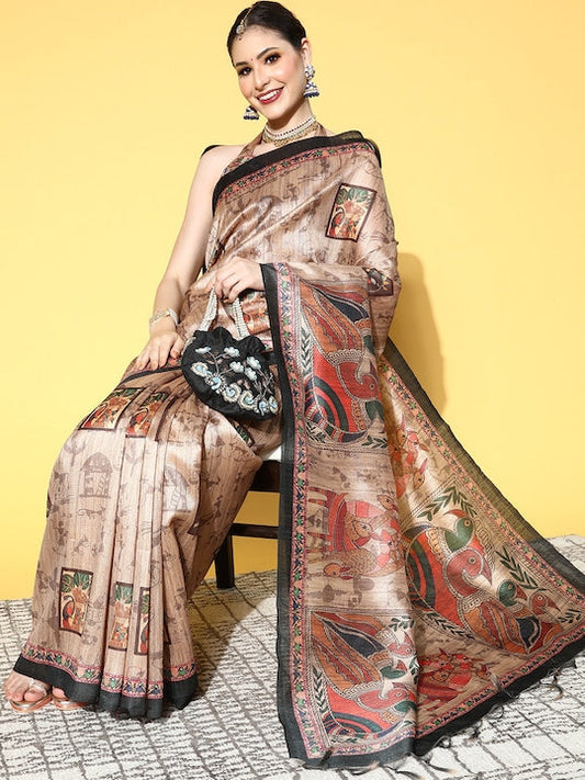 Saree mall Kalamkari Saree With Solid Border