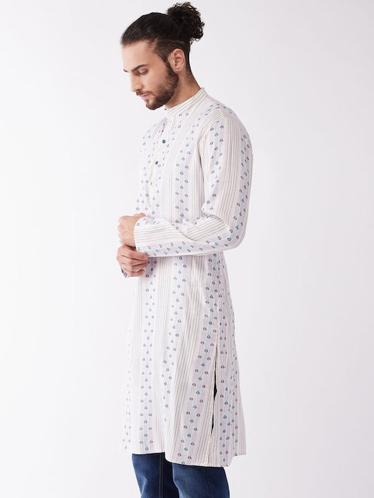 Vastramay Men Multicoloured Geometric Kurta
