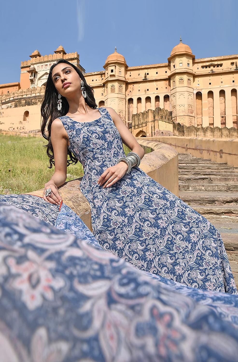 Janasya Women Georgette Kurta With Palazzo & Dupatta