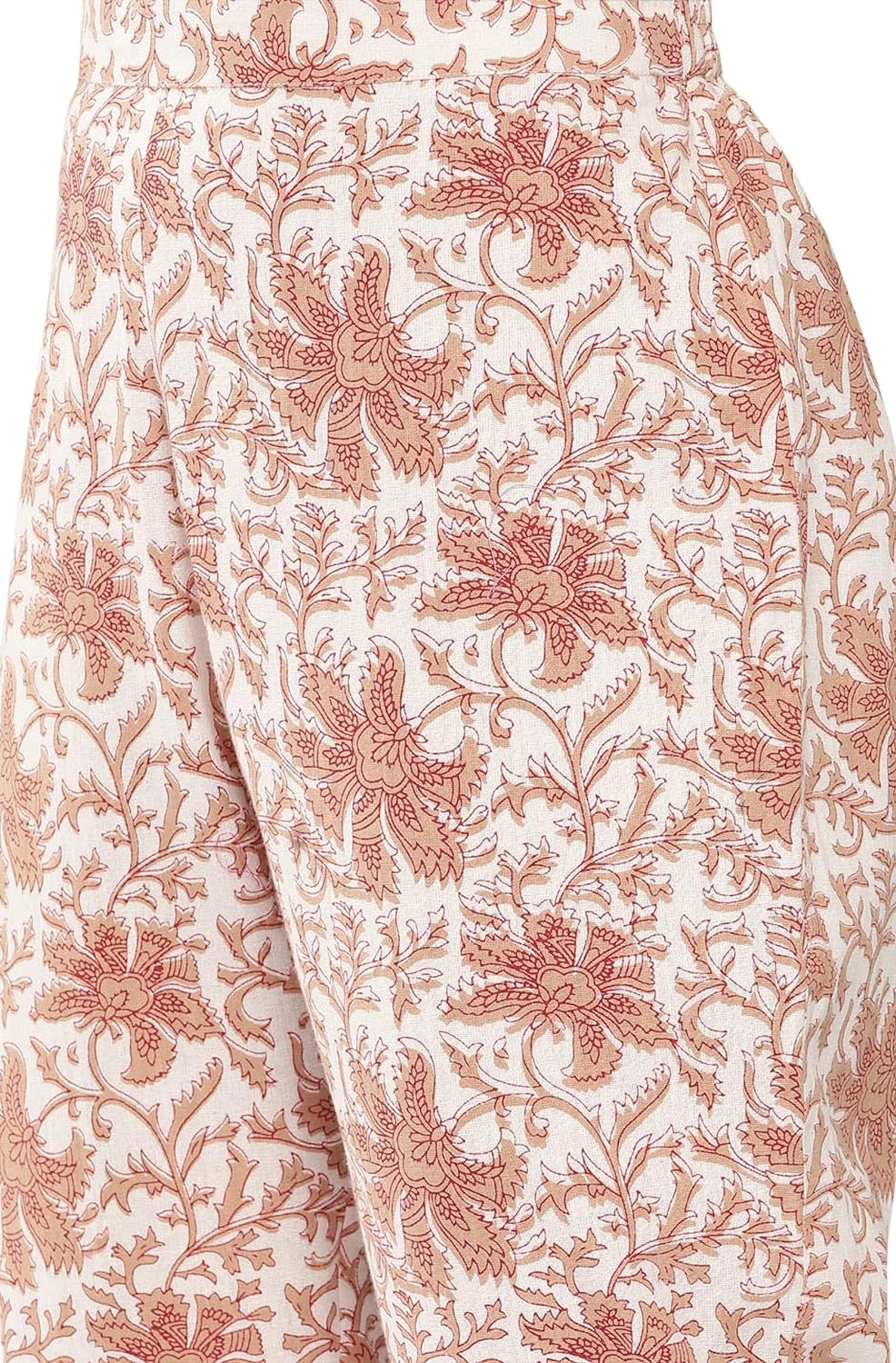 Janasya Women's White Cotton Botanical Printed Co-ords Set