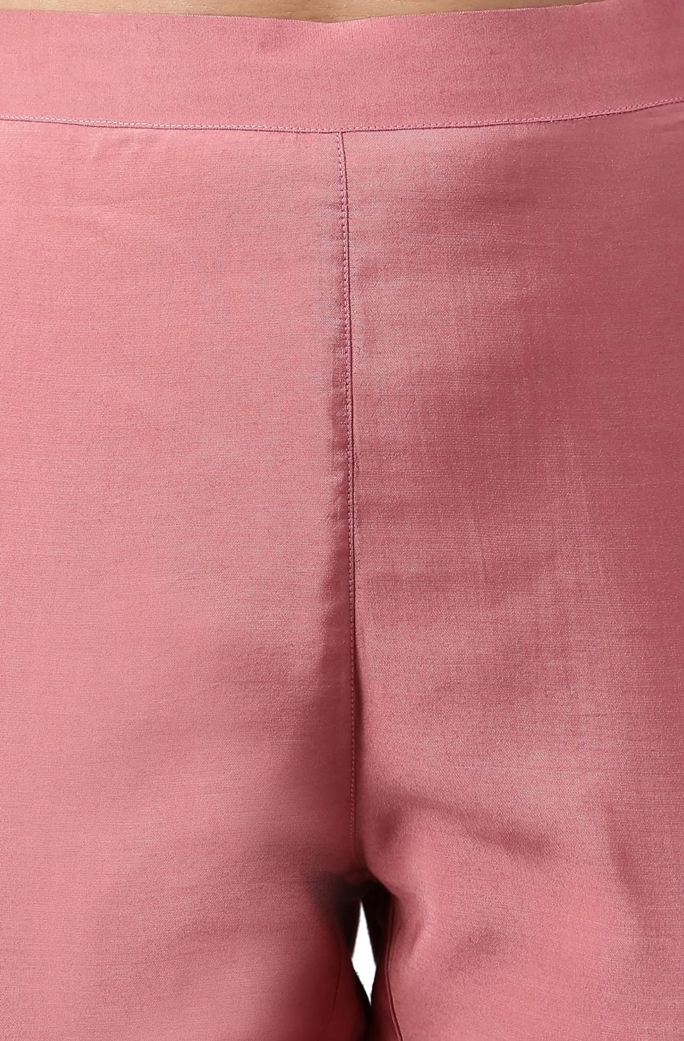 Janasya Women's Pink Polyester Yoke Embroidered Kurta with Pant