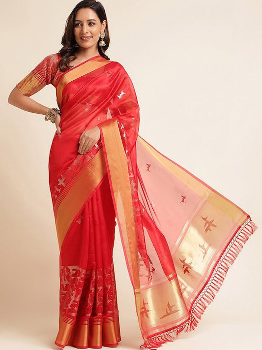 Kasee Woven Design Zari Silk Blend Saree