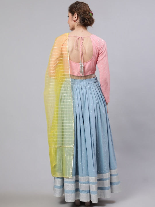 AKS Couture Woven Design Ready to Wear Lehenga & Blouse With Dupatta