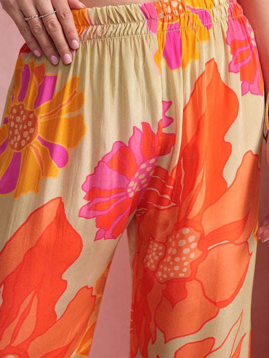 Vishudh Women Floral Printed Regular Kurta with Trousers & With Dupatta
