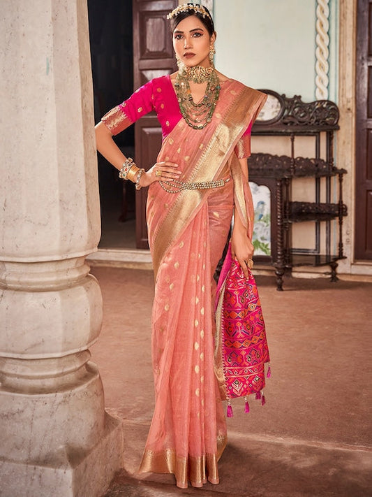 Satrani Woven Design Zari Silk Cotton Banarasi Saree