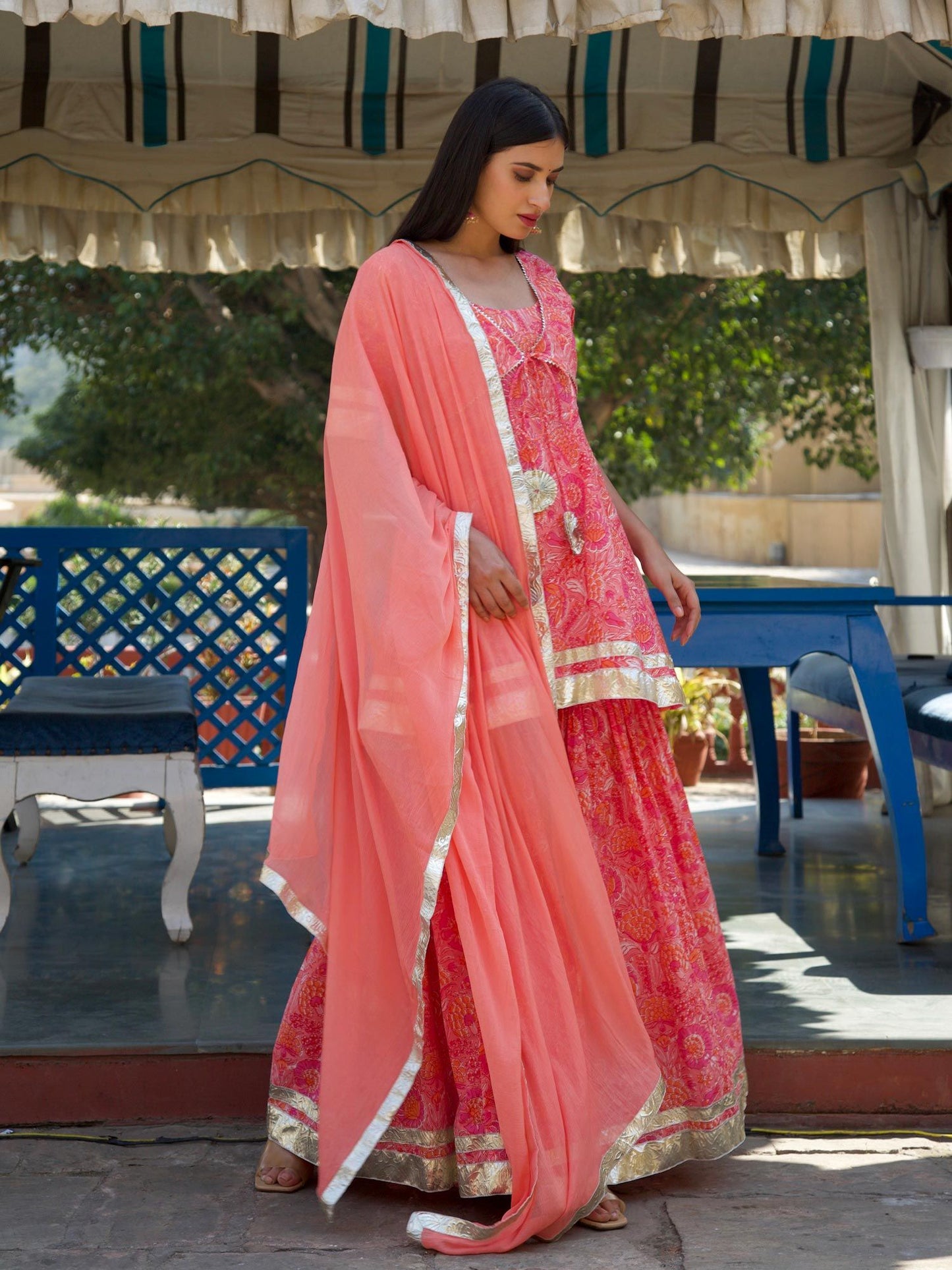 ONEWE INDIA Aasma Sharara Set (Set of 3)
