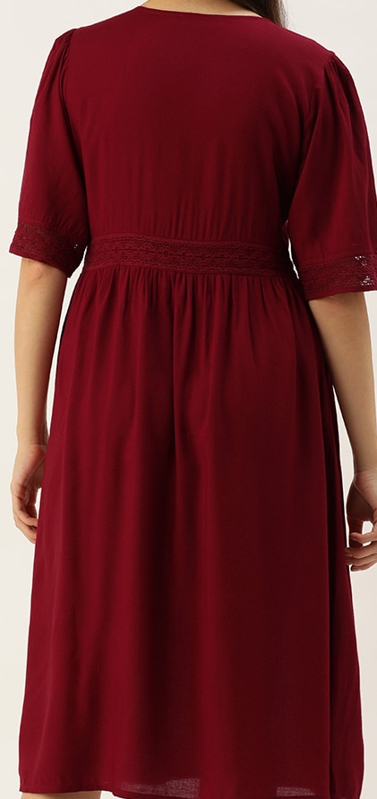 All about you Maroon Midi Dress