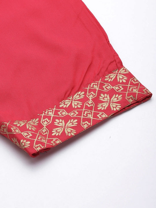 Yufta Women Floral Printed Sequinned Kurta with Trousers & Dupatta