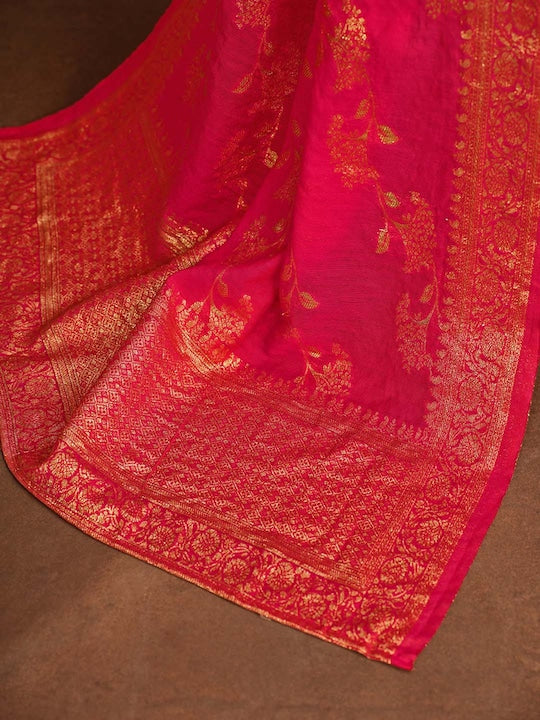 Sangria Yoke Design Gotta Patti Straight Kurta & Trousers With Dupatta