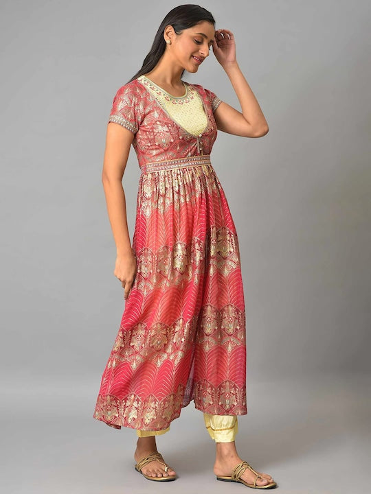 Aurelia Ethnic Motifs Printed Empire Kurta with Palazzos