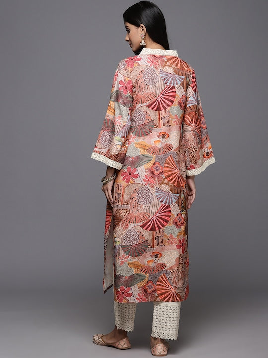 Varanga Floral Printed Regular Kurta With Trousers