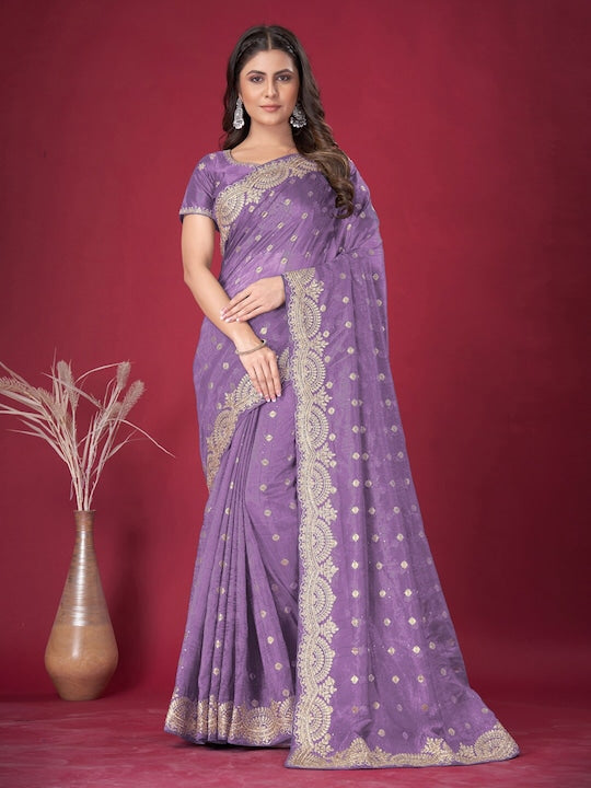 Saree mall Ethnic Motifs Woven Design Embroidered Sarees
