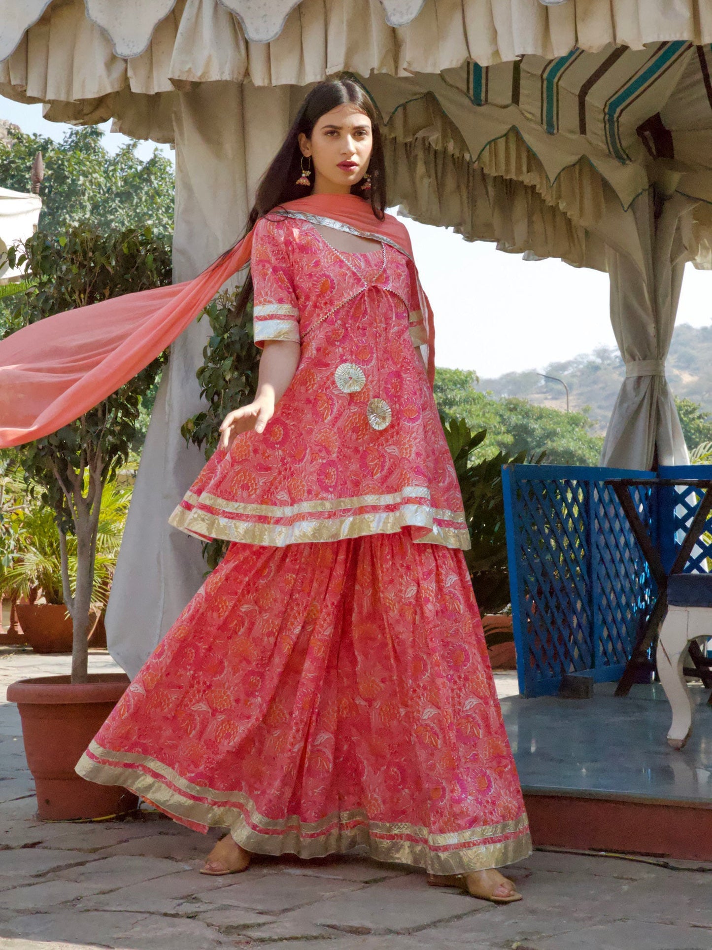 ONEWE INDIA Aasma Sharara Set (Set of 3)