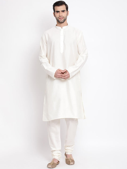 Vastramay Men Off White Kurta with Pyjamas