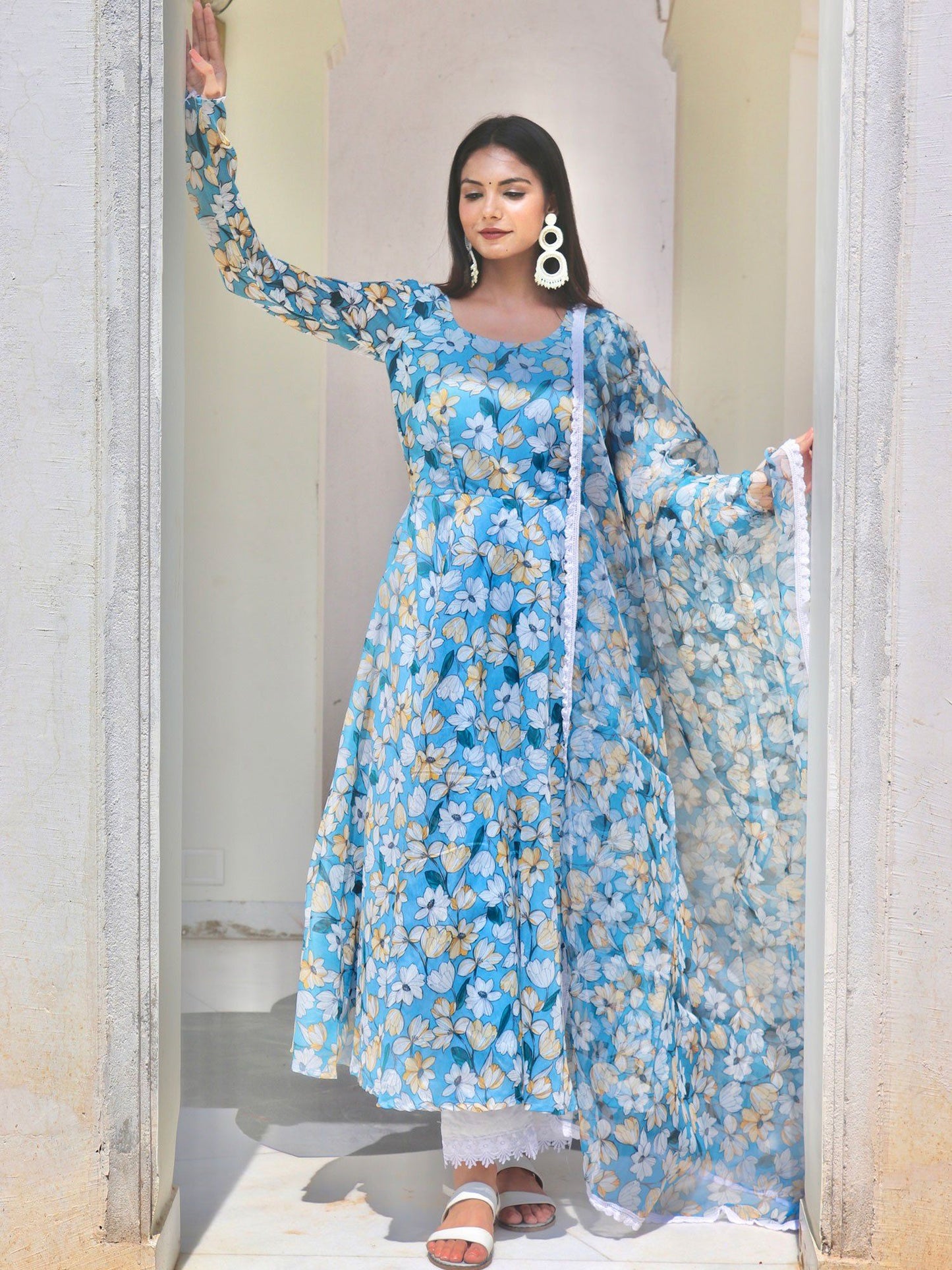 ONEWE INDIA Kamla Suit Set (Set of 3) - Blue