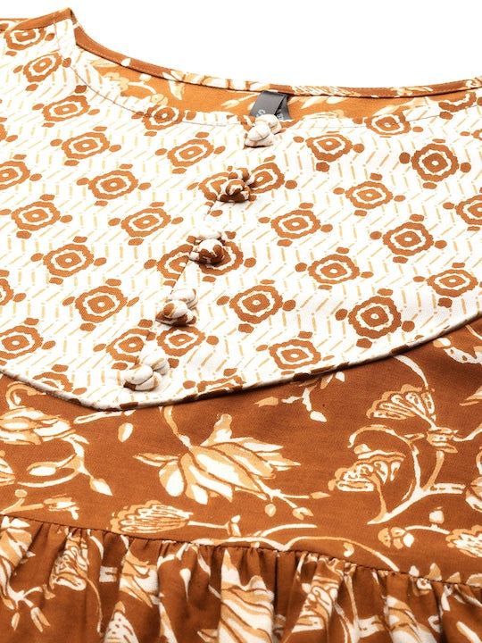 Here&now Women Ethnic Motifs Printed A-Line Kurta